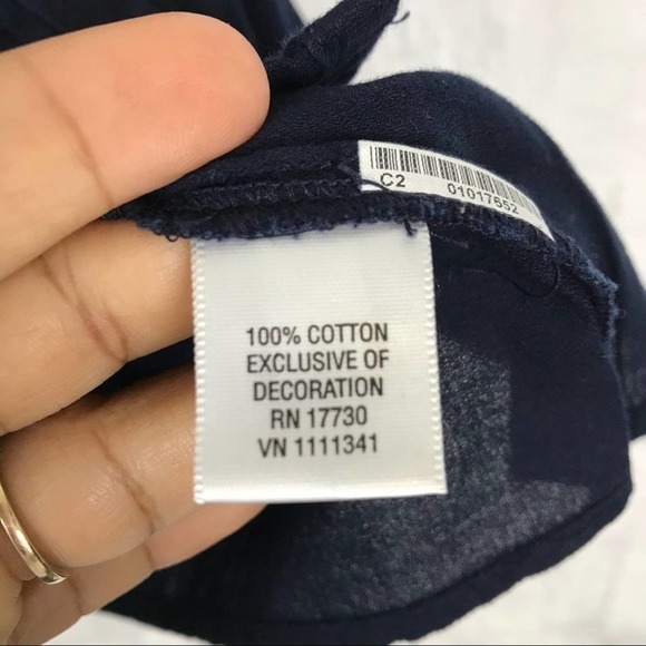 Converse One Star Navy Blue Sleeveless Blouse XS - Picture 7 of 8